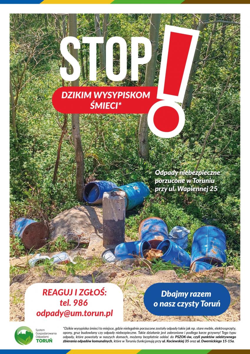 Plakat akcji Stop dzikim wysypiskom!