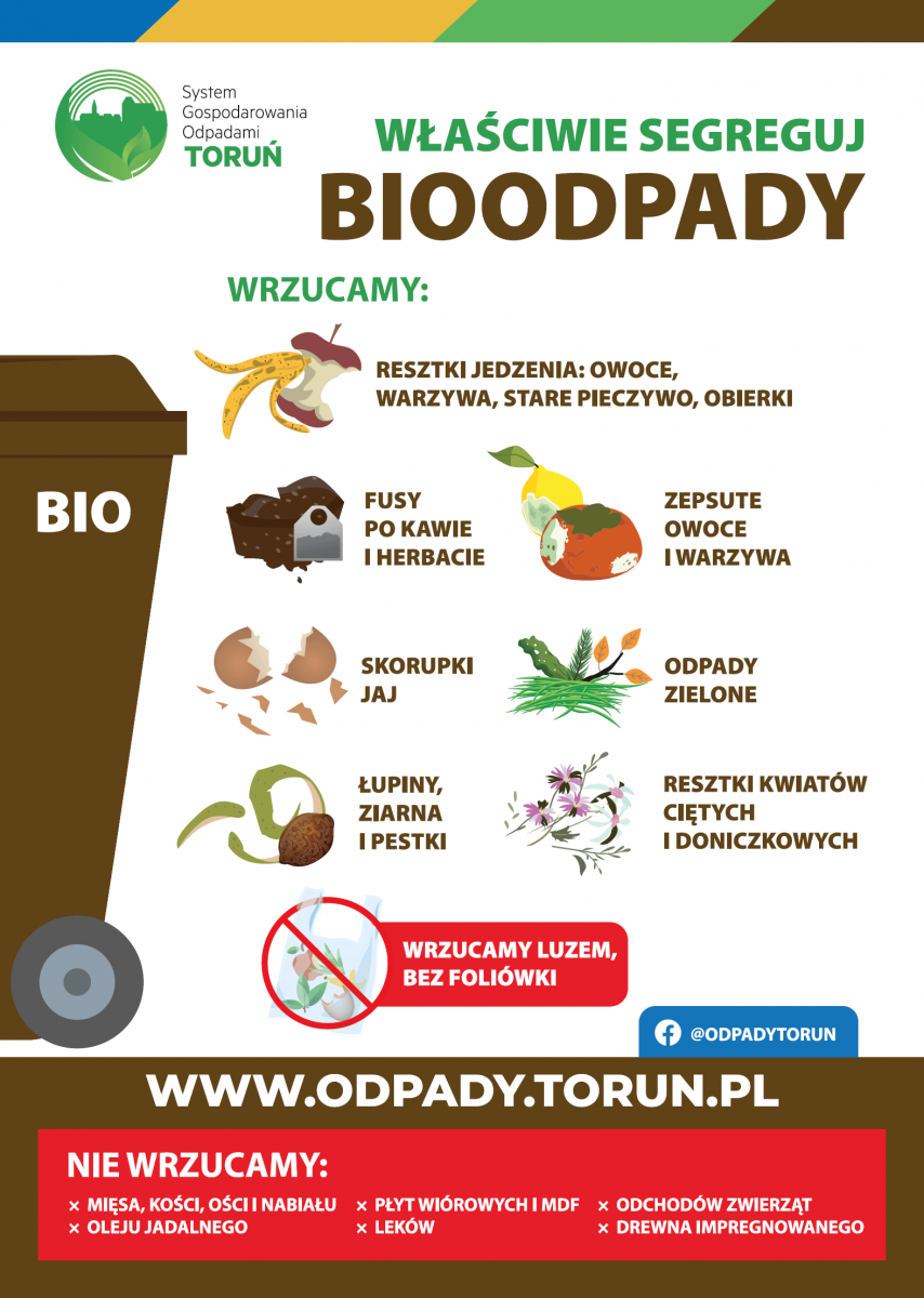 Plakat promujący zbiórkę bioodpadów